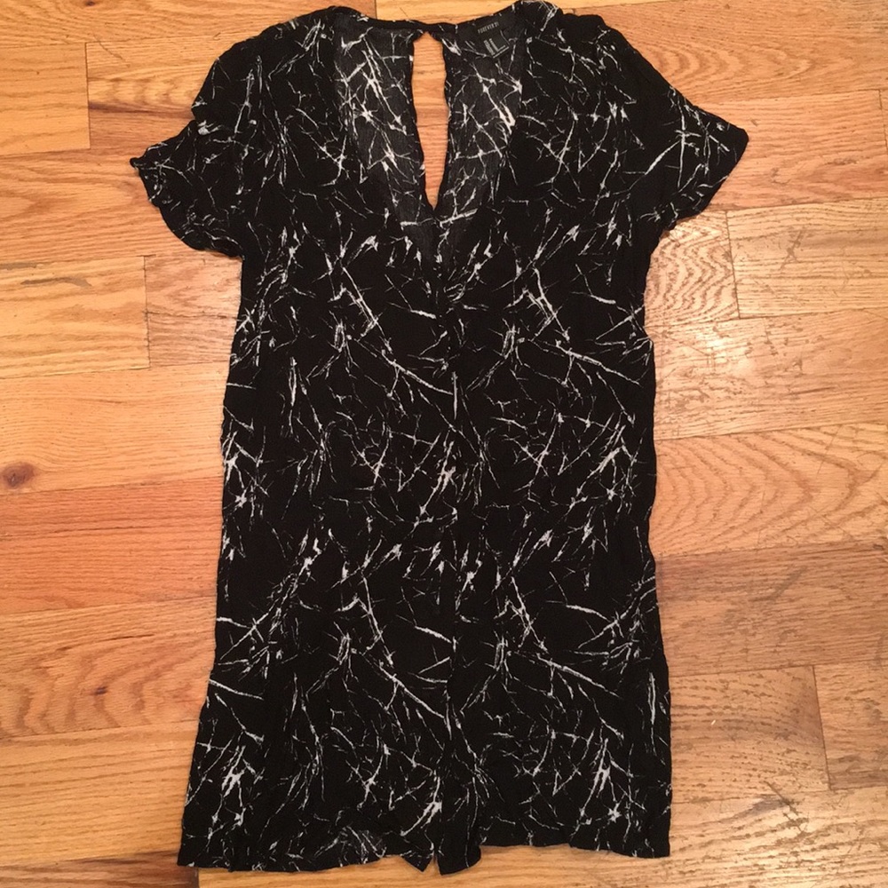 Black & white button down dress